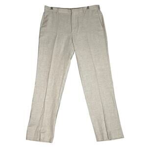 Cubavera Linen Blend Trousers Mens 36x32 Flax Khaki Neutral Vacation Pants Luxe